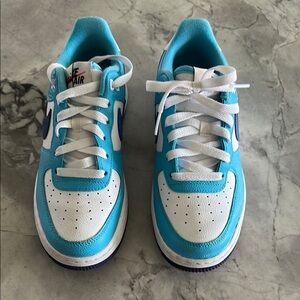 Nike Kids Air Force 1 Shoes - Blue and White